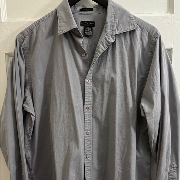 ⭐️J. Ferra button down, grey, Sz L, 16-16 1/2 - Picture 1 of 5